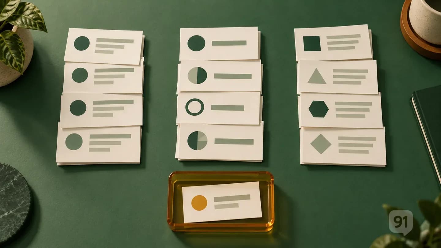 Three separate columns of request, delivery and billing evidence cards with an unmatched card in an amber tray